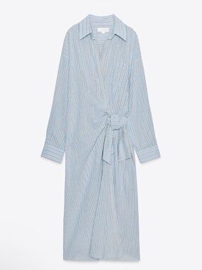 Zara ZW Collection Striped Wrap Dress
